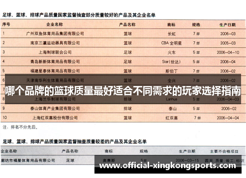 哪个品牌的篮球质量最好适合不同需求的玩家选择指南